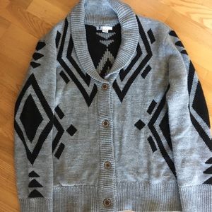 Volcom Aztec Print Shawl Collar Cardigan